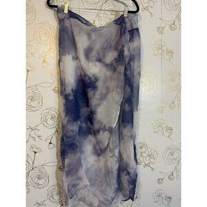Halara Skirt Cover up Swim Sarong Tie Dye Sheer Split Front Size XL NWT